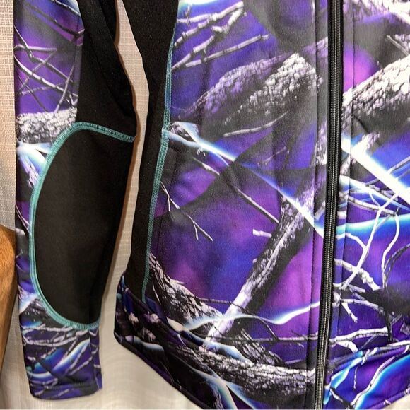 Huntworth Oaktree Jacket Ultraviolet Purple Full Zip Medium Purple Black Camo - Picture 5 of 9